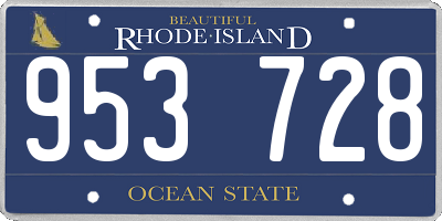 RI license plate 953728