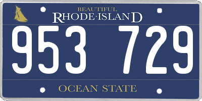 RI license plate 953729
