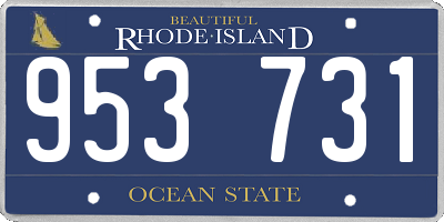 RI license plate 953731
