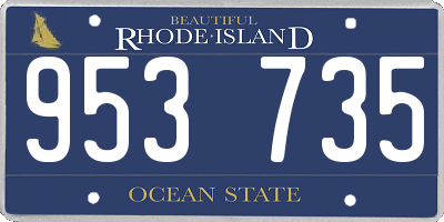 RI license plate 953735