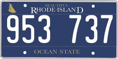 RI license plate 953737