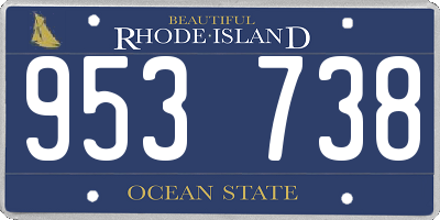 RI license plate 953738