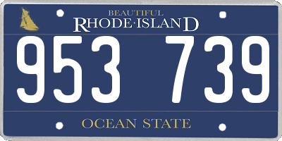 RI license plate 953739