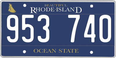 RI license plate 953740