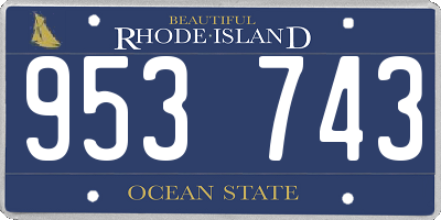 RI license plate 953743