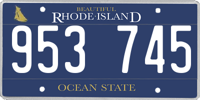 RI license plate 953745