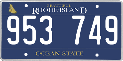 RI license plate 953749