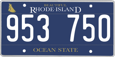 RI license plate 953750