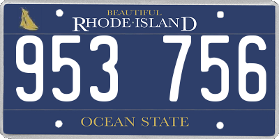 RI license plate 953756