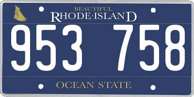 RI license plate 953758