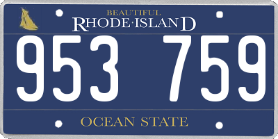 RI license plate 953759