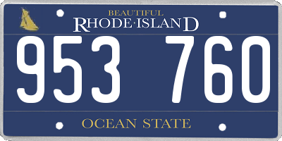 RI license plate 953760
