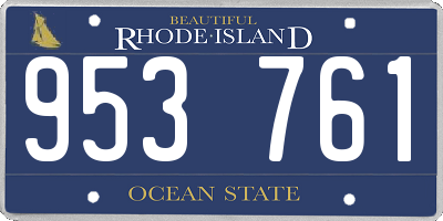 RI license plate 953761