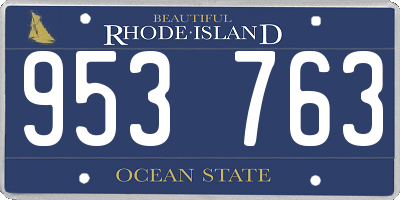 RI license plate 953763