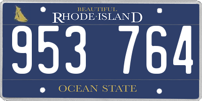 RI license plate 953764