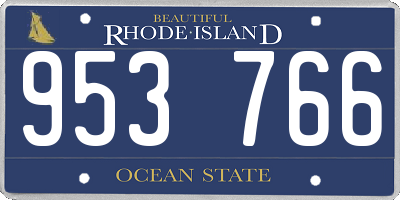 RI license plate 953766