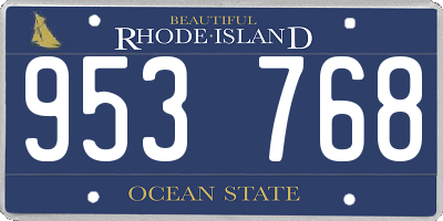 RI license plate 953768