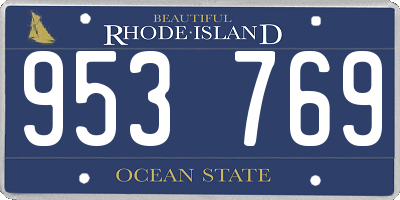 RI license plate 953769