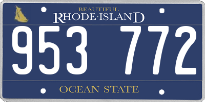 RI license plate 953772