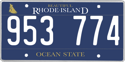 RI license plate 953774
