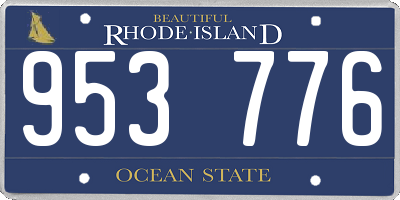 RI license plate 953776