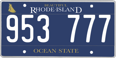 RI license plate 953777