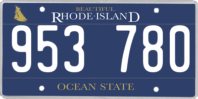 RI license plate 953780