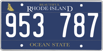 RI license plate 953787