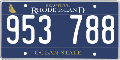 RI license plate 953788