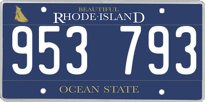 RI license plate 953793
