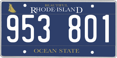 RI license plate 953801