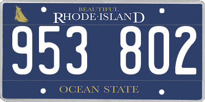 RI license plate 953802