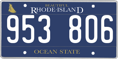 RI license plate 953806