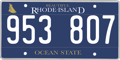 RI license plate 953807