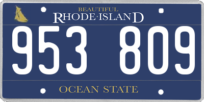RI license plate 953809