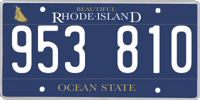 RI license plate 953810