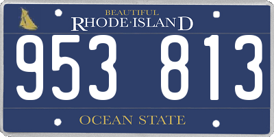 RI license plate 953813