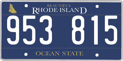 RI license plate 953815