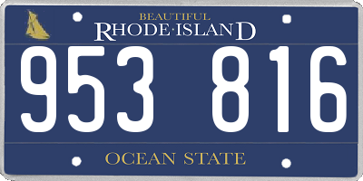 RI license plate 953816