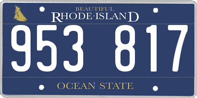 RI license plate 953817