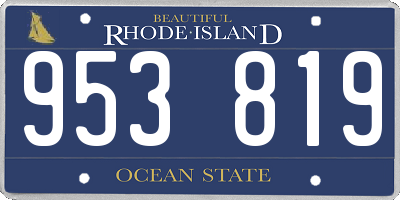 RI license plate 953819
