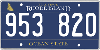RI license plate 953820