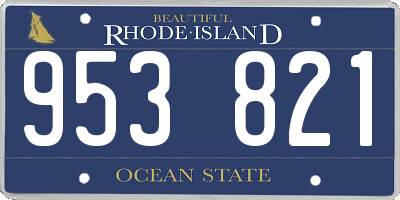 RI license plate 953821