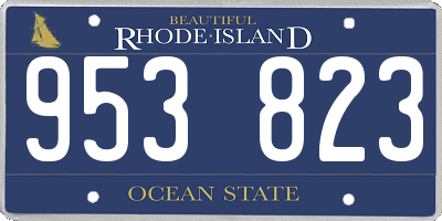 RI license plate 953823