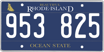 RI license plate 953825