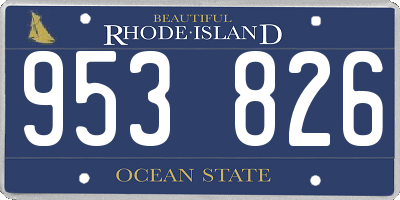 RI license plate 953826
