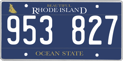 RI license plate 953827