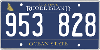 RI license plate 953828
