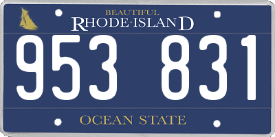 RI license plate 953831