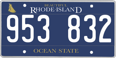 RI license plate 953832